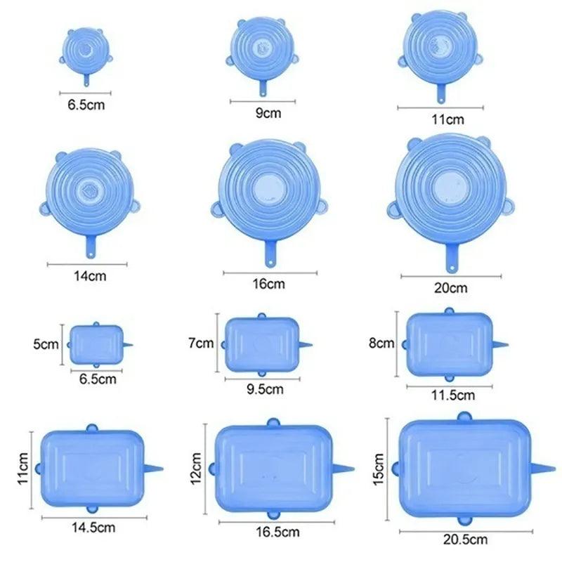 Tampas de silicone reutilizáveis
