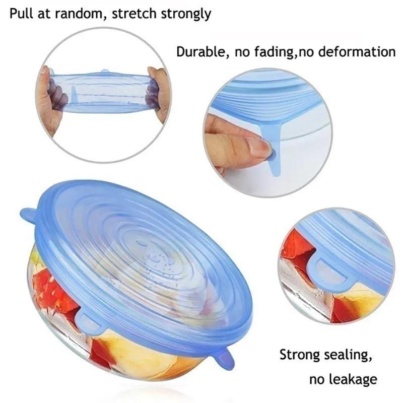 Tampas de silicone reutilizáveis