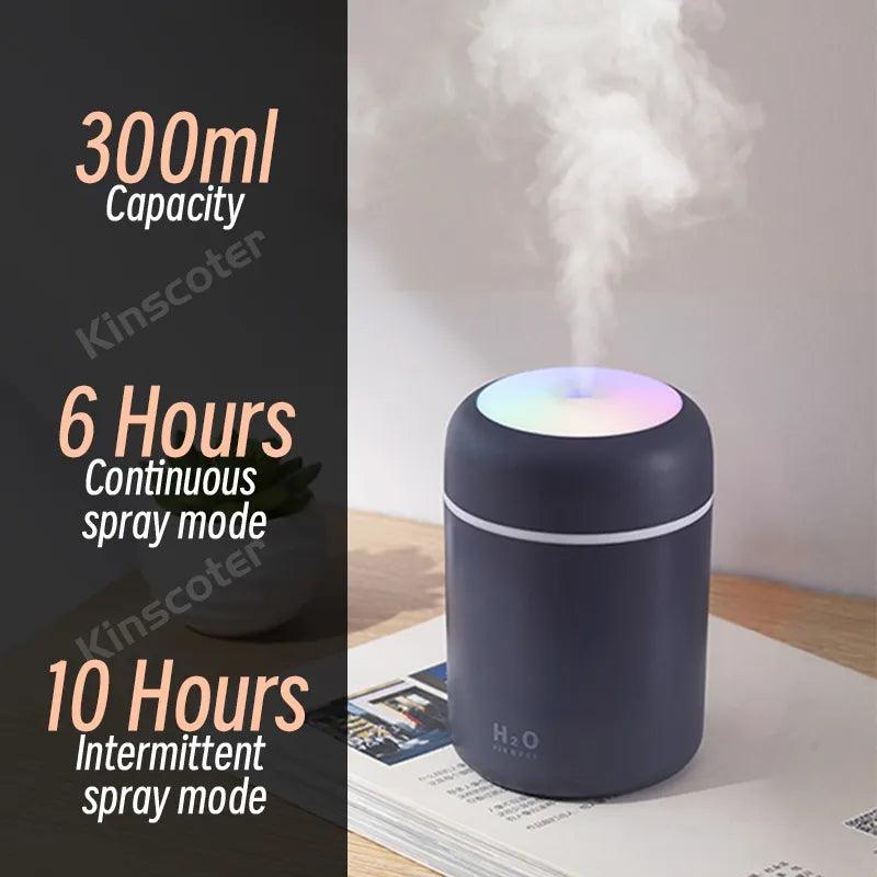 Umidificador de Ar 300ml Portátil USB